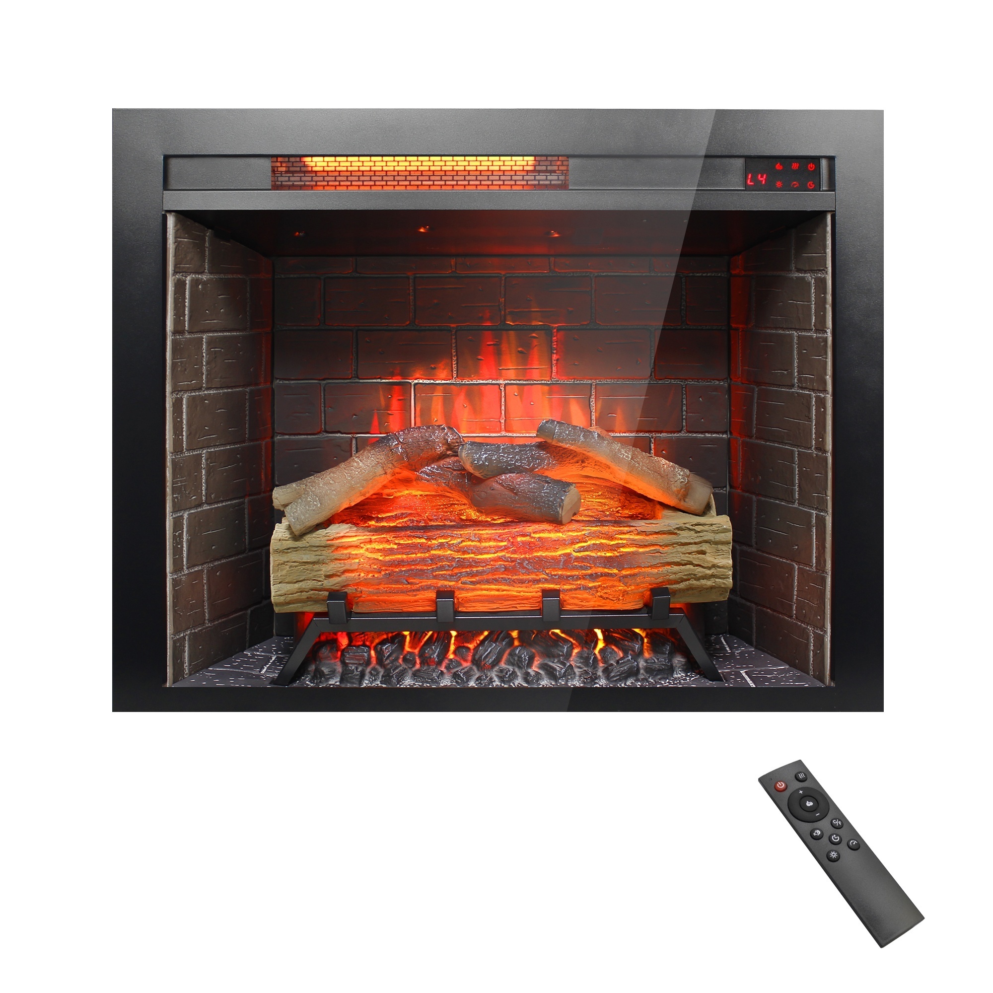 EdenDirect Infrared Electric Fireplace Insert — 28in., Touch Panel, Smokeless, Crackling Sound, Fixed Trim Kit, Model# NTEP191328